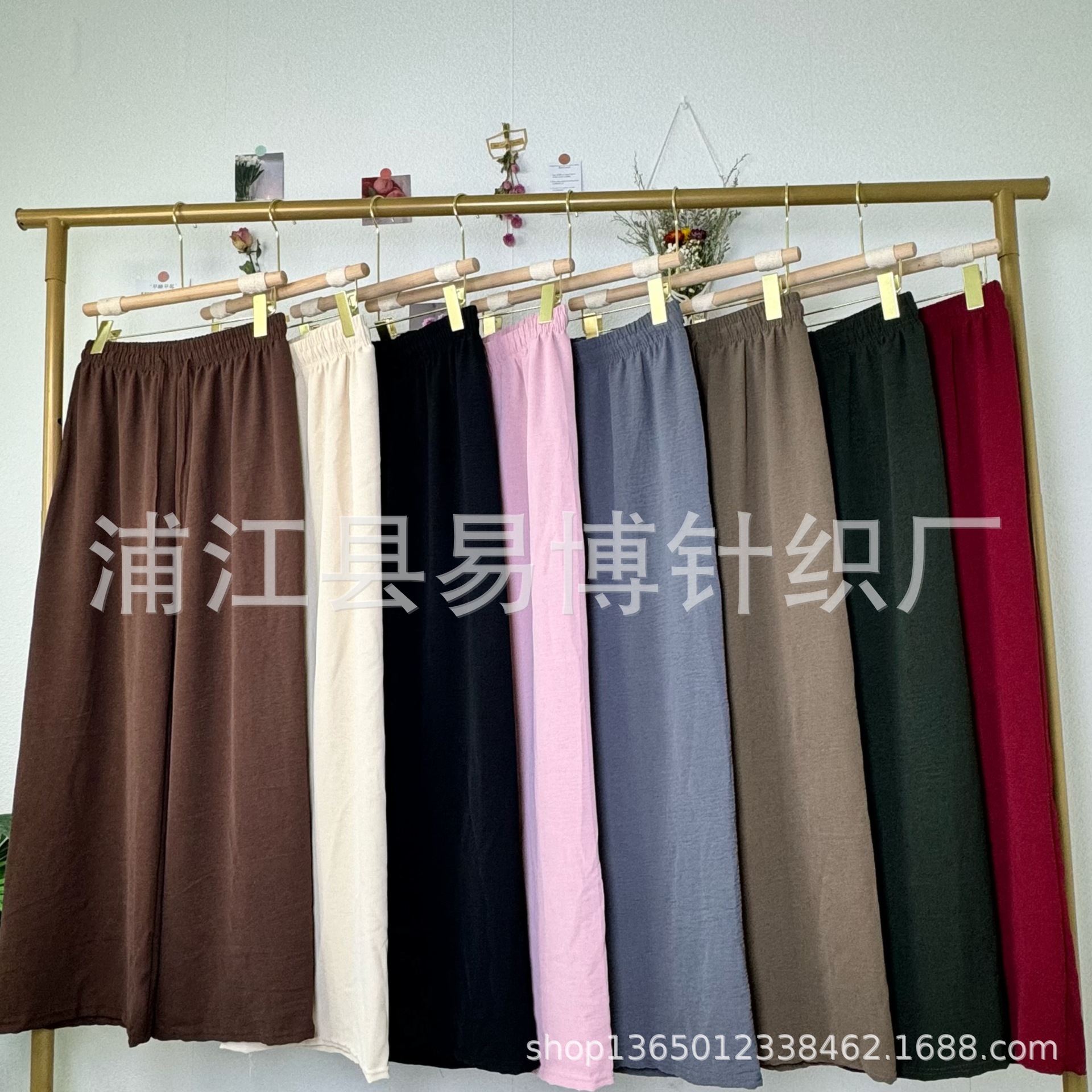 Spring and Summer New Lazy Style Ice Silk Pleated Zen Pants Ice Silk Pleated Wide Leg Pants Women's High Waist Dipping Thin Casual