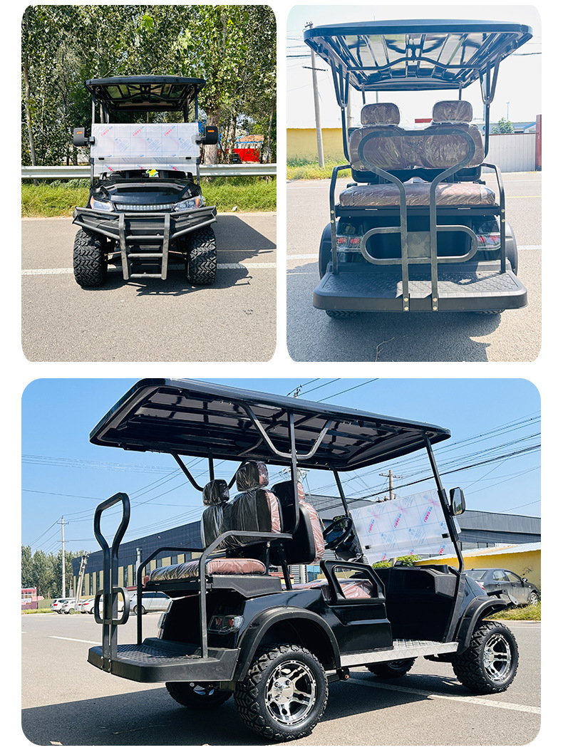 Electric Golf Cart Tourist Attraction Four-Wheel Sightseeing Car Factory Direct Sales Foreign Trade Export 4 Seats Cross-Border
