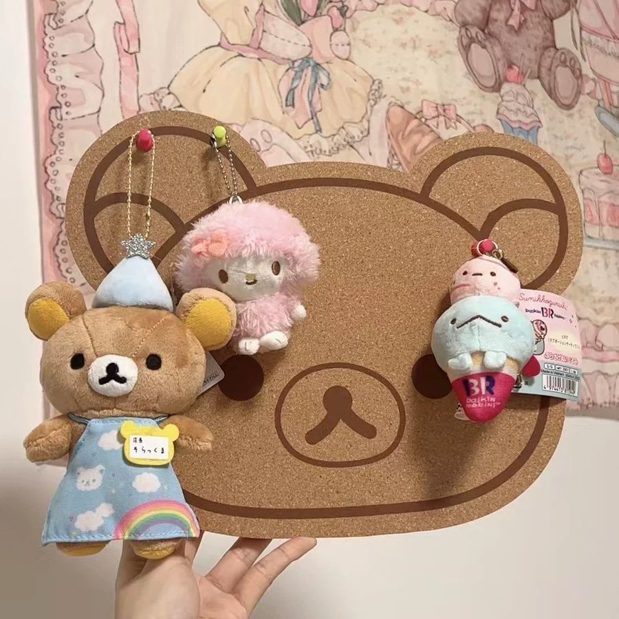 轻松熊毛毡板可爱宿舍背景装饰挂布照片墙毛毡留言板不伤墙免打孔
