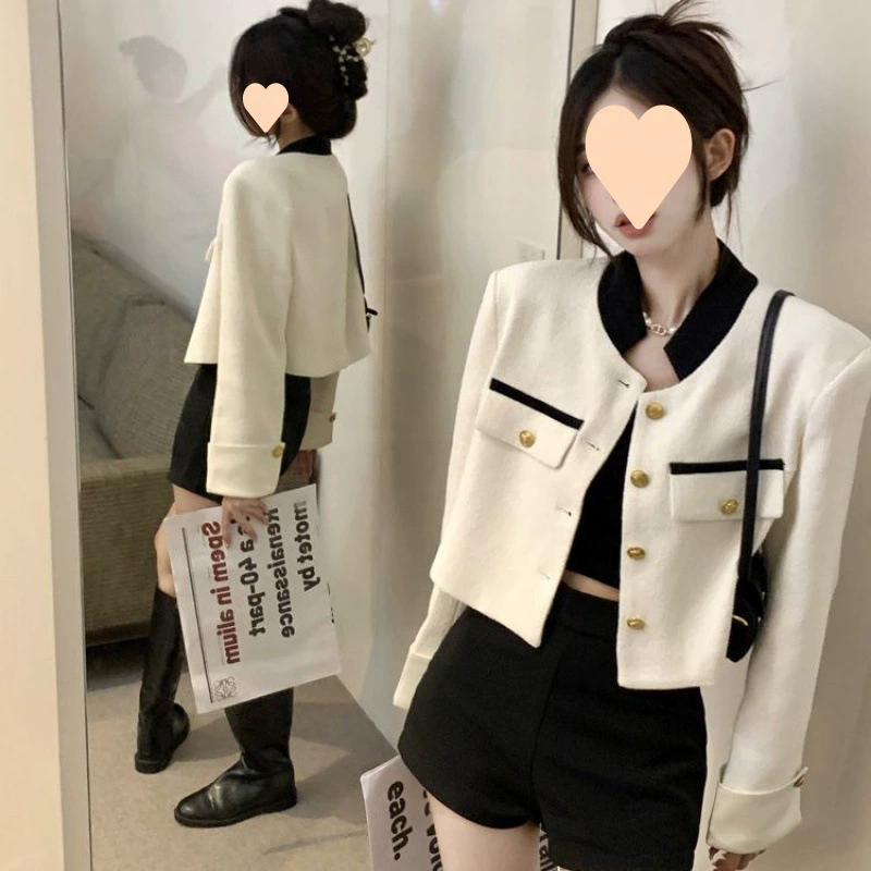 Жакет (Chanel style) плетёный короткий весенний жакет женский, с карманами и пуговицами, лёгкий