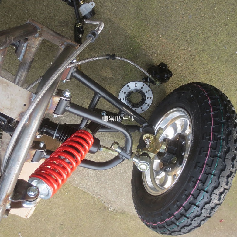 Modified four-wheel electric vehicle accessories: Go-kart steering wheel, front axle steering suspension system with 4.00-10 tires