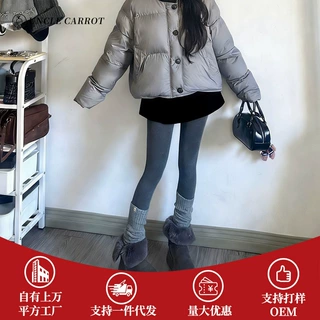 秋冬灰色波点毛呢半身裙女高腰显瘦 A 字短裙小个子复古防走光包