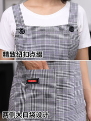 Cotton Apron Household Kitchen Fashion Gingham Summer Cooking Breathable Women's Thin Model 2022 New Apron Waist Workwear