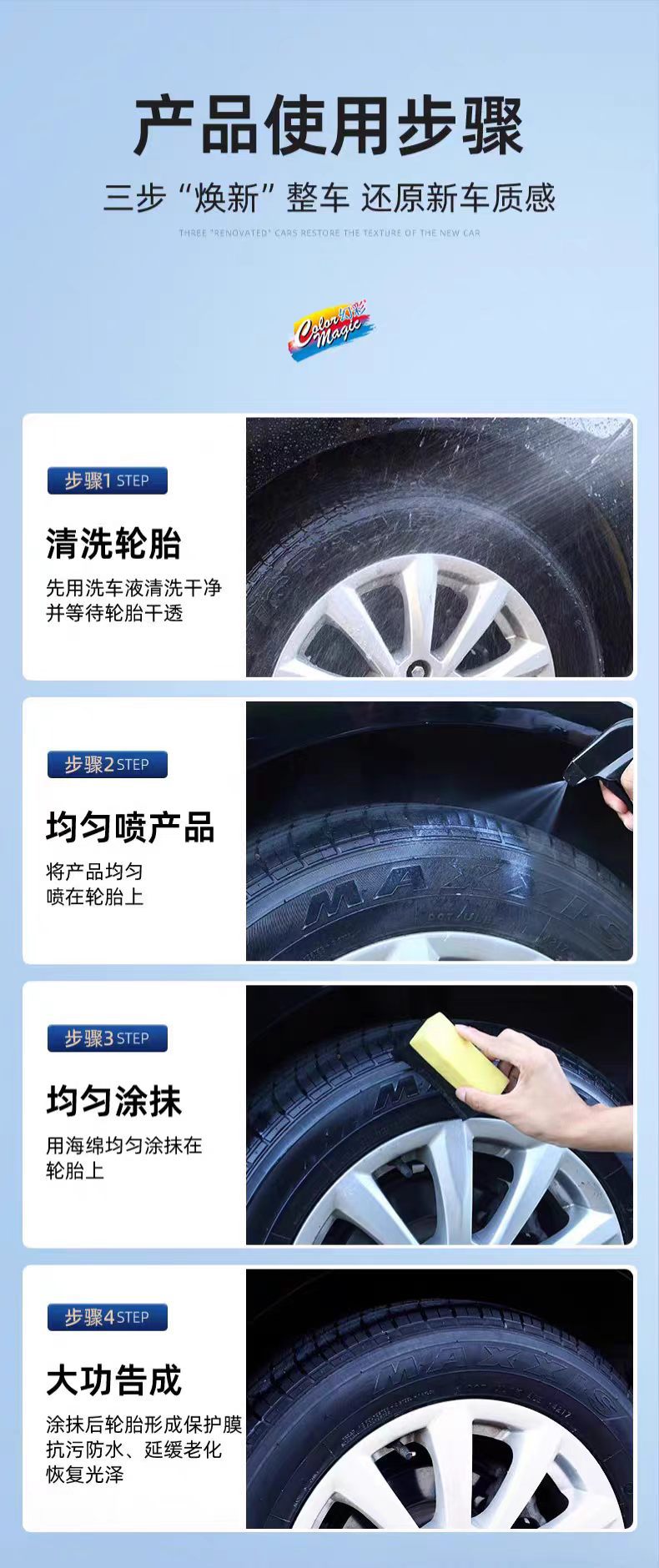 Turtle Wax Tire Shine Coating Agent, Long-lasting Moisture, Large Concentrated Package for Car Detailing Services and Shops