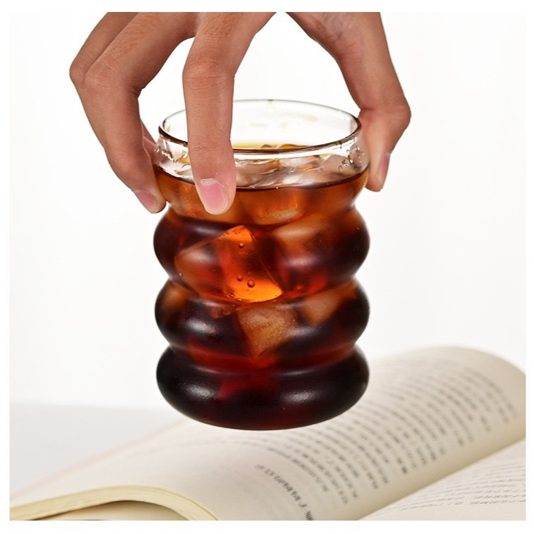 Estilo coreano ins mismo estilo Caterpillar Glass celebridad en línea taza de café hielo taza de latte americano hogar resistente al calor taza de agua image 5