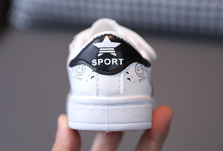 Chiren's sports boys girls' shell top board 2023 Spring and Autumn Korean version, boys' baby white shoes, 1-3 years_voghion.com
