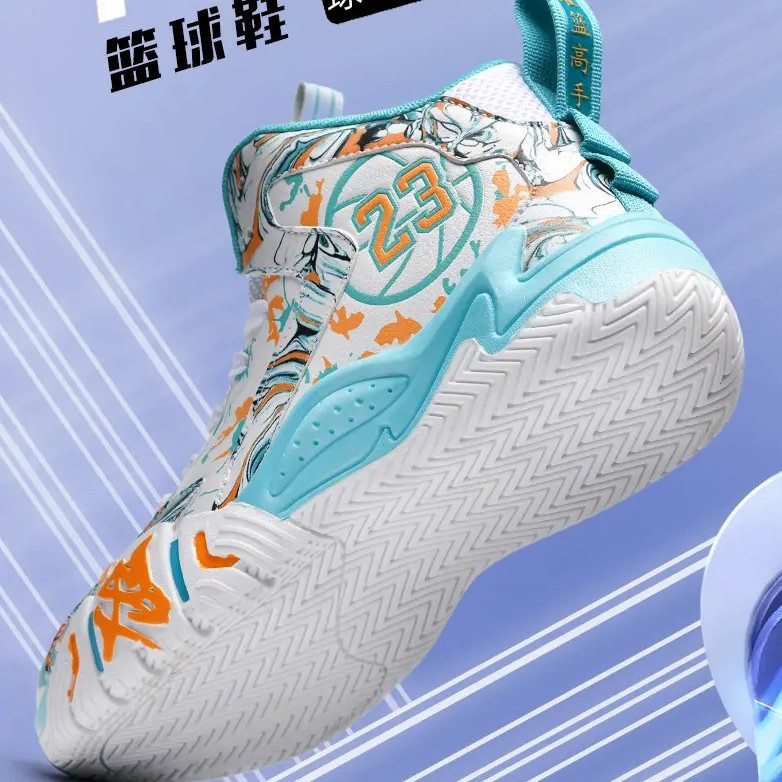 跨境代发2025新款春秋季篮球鞋男高帮跑步运动鞋学生户外实战球鞋
