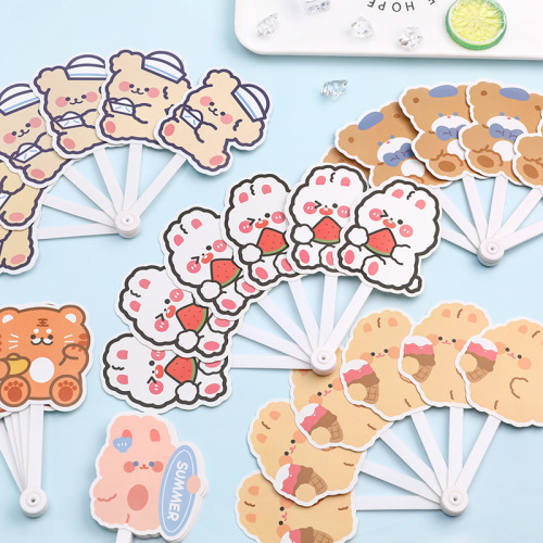 Summer cartoon cute 60 fold fan ins internet celebrity folding small fan student children's day creative gift