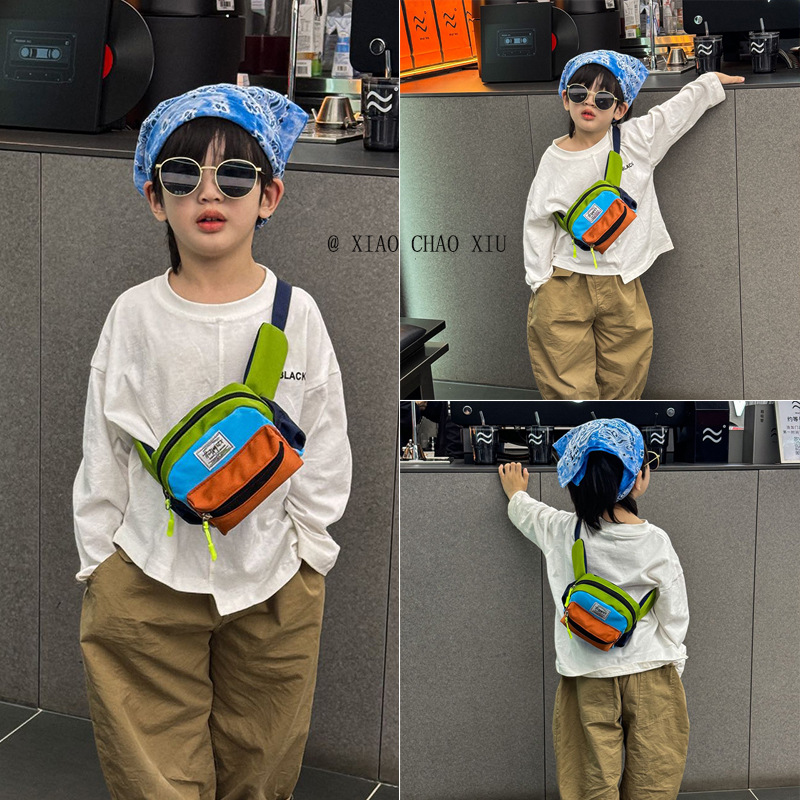 Children's Bags, Trendy and Cool, Stylish Girls' Baby Cross-Body Bags, Fashionable Little Boys' Travel Coin Accessories, Chest Bags