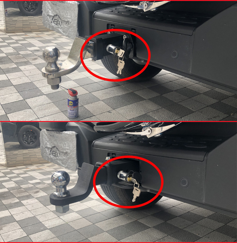 Car Trailer Lock Square Port Latch Lock Trailer Hook Rogue Hook Trailer Arm Hook Lock Pin Lock Universal Car Anti-Theft
