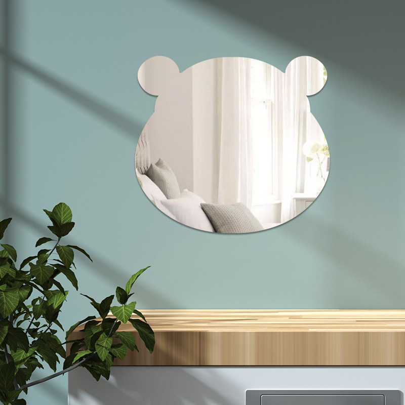 Acrylic Special-Shaped Cartoon Panda Animal Wall Sticker Self-Adhesive Bedroom Bathroom Creative Soft Mirror Full-Length Mirror Makeup Mirror