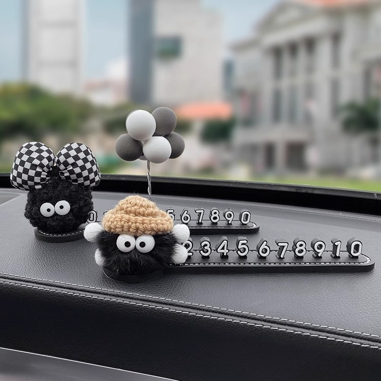 Tarjeta de estacionamiento temporal de la bola de carbón personalidad creativa tarjeta telefónica móvil tarjeta de movimiento de coche 2024 nuevo
