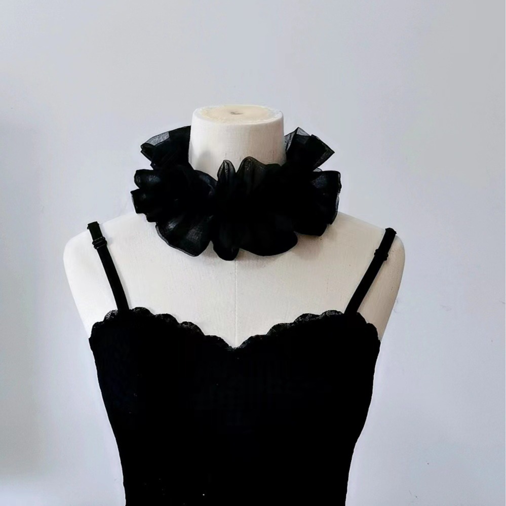 Palacio fotografía escenario foto retro collar falso accesorios decorativos organza malla mujer rafia solapa