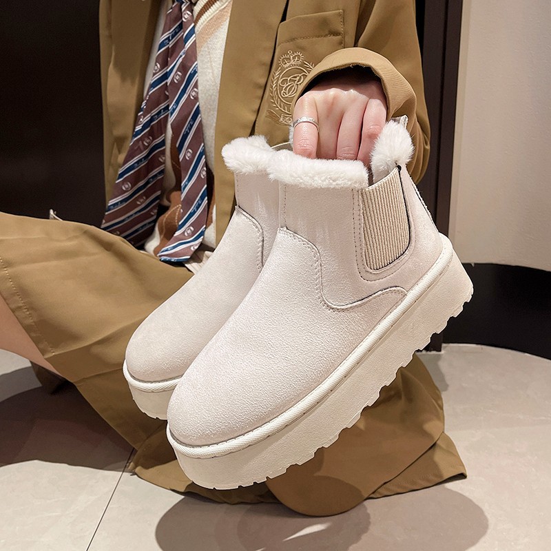 Téli hótaposó női meleg diákcipő nagy méretű pamut női cipő_voghion.com