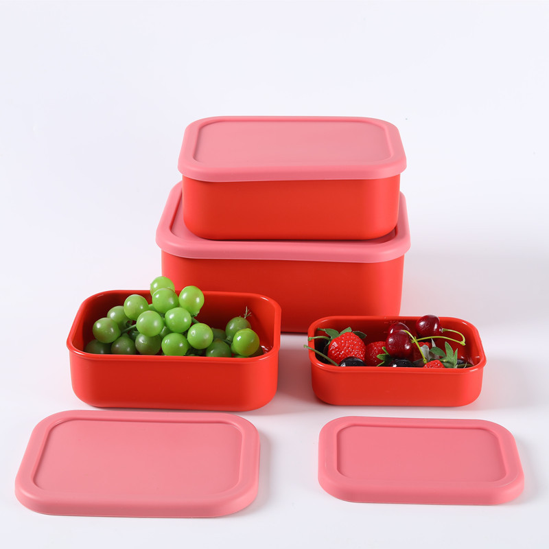 Silicone Foldable Lunch Box Baby Children Portable Lunch Box Travel Noodles Bowl Food Grade Refrigerator Preservation Box Microwave Oven