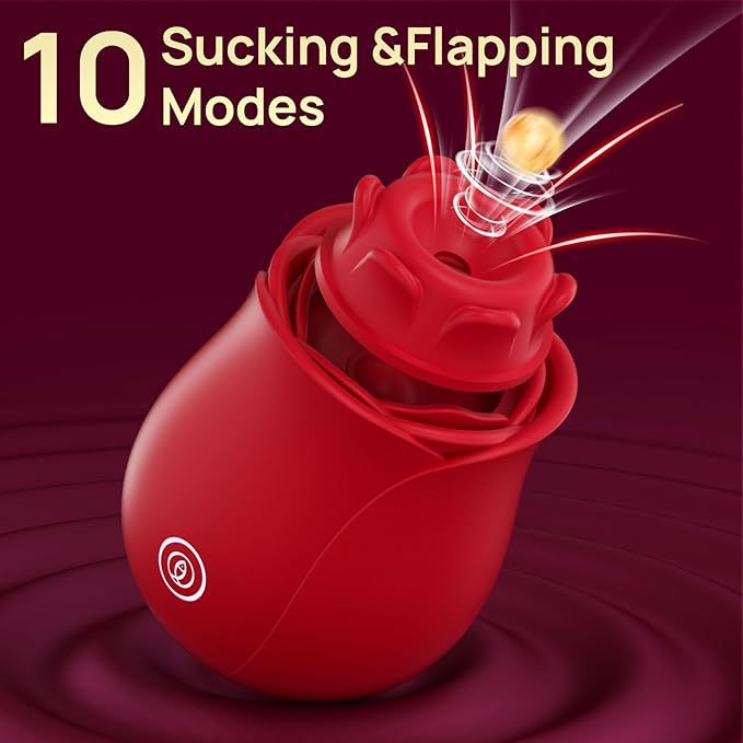 Rose-shaped Suction And Thrusting Two-in-one Vibrator For Women, Fem Masturbator, Flirting Toy, Adult Sex Toys_voghion.com