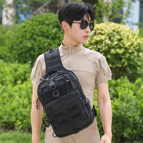 Cross-border Tactical Photography Large Chest Bag Outdoor Hiking Shoulder Lure Fishing Crossbody Bag Waterproof Oxford Fabric Camo Wholesale