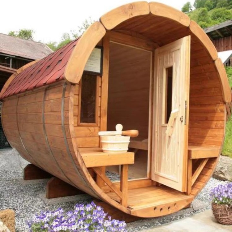 Casa de madera móvil tipo barril al aire libre Hotel Villa nueva línea china camping residencial campamento de vacaciones