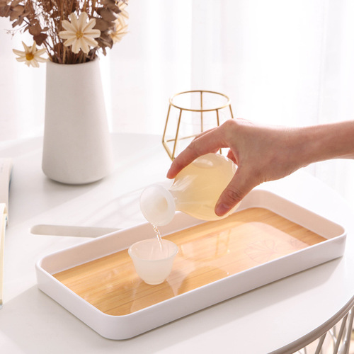 Household Melamine Trays Rectangular Breakfast Plate Cup Tray Hotel Tea Tray Small Tray Drip Tray Serving Plate