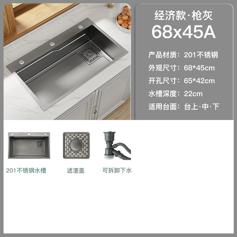 Feiyu cascada fregadero grande cocina de una sola ranura de acero inoxidable 304 hecho a mano de verduras lavabo fregadero bajo encimera cuenca hogar