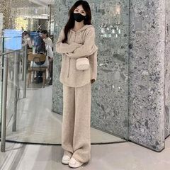休闲运动服套装女春秋季新款韩版宽松显瘦纯色卫衣网红时尚两件套