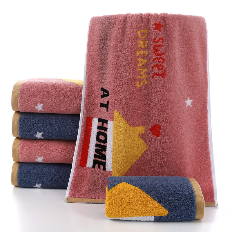 Factory wholesale cotton towel thickened soft and comfortable home wash towel stall goods logo embroidered word gift box