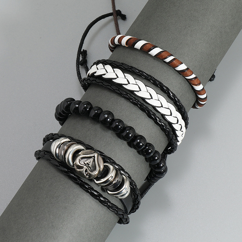 Fashion Geometric Pu Leather Alloy Plastic Plating Unisex Bracelets 1 Set