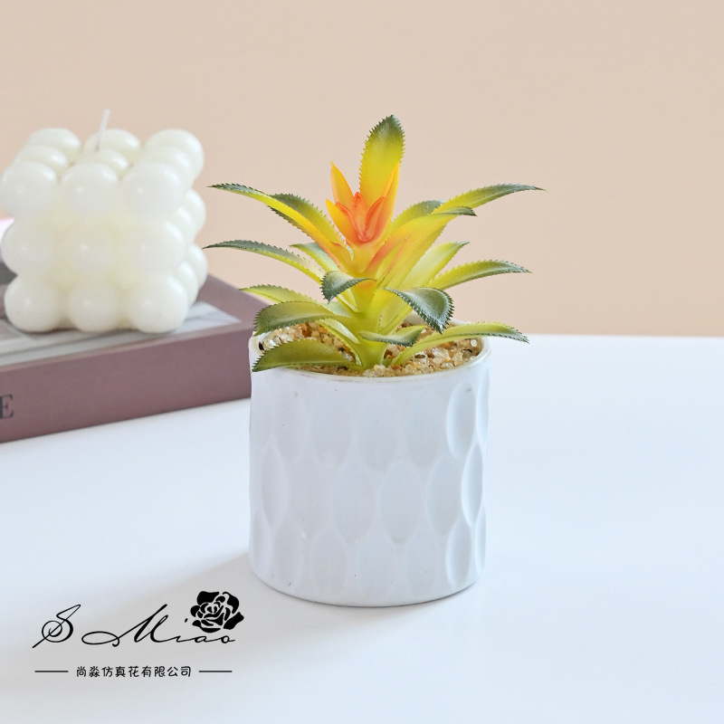 Flores falsas, bonsái pequeño suculento artificial, adornos interiores modernos y creativos, flores artificiales, plantas en macetas de una sola pieza image 21