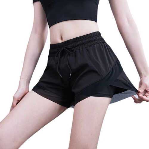 Cross-border sports shorts women's summer anti-exposure casual quick-drying running fitness pants loose high-waisted yoga pants