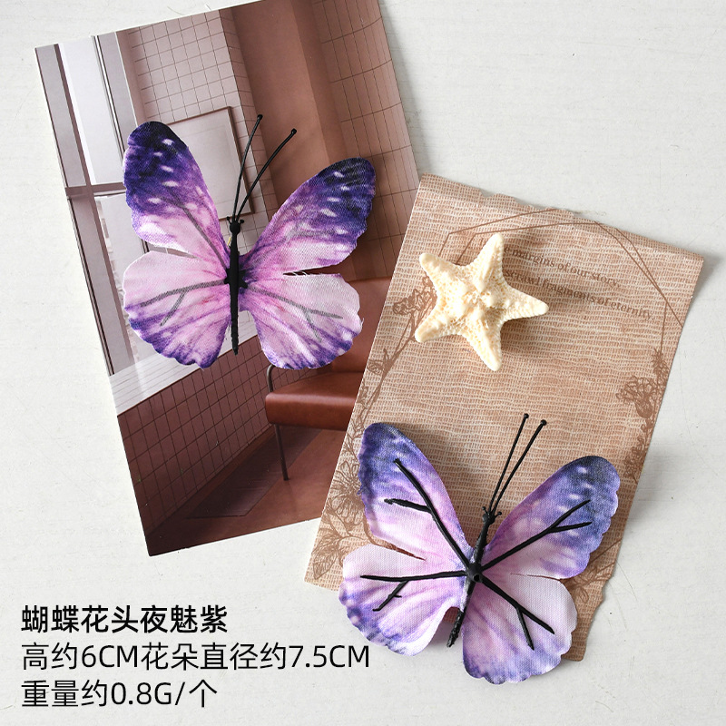Simulación de flores falsas flores púrpura estilo Monet material DIY para la boda flor de broche flor flor flor flor de decoración diseño de guirnaldas