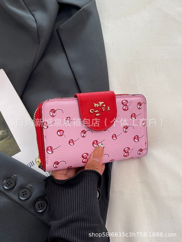 C家跨境ins钱包新款女士高级感百搭碎花短款拉链卡包女款零钱包|undefined