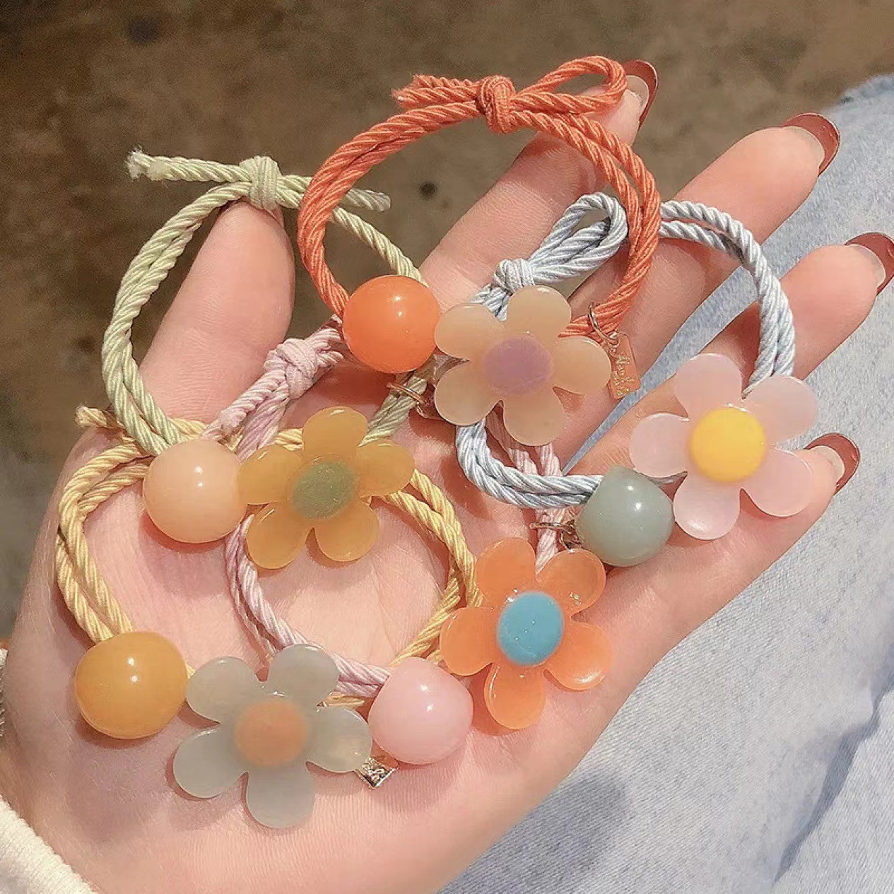 [Negresante exclusivo] estilo coreano de cabello 10 correa de correa de goma super belleza versátil y elegante lindo color rojo en línea