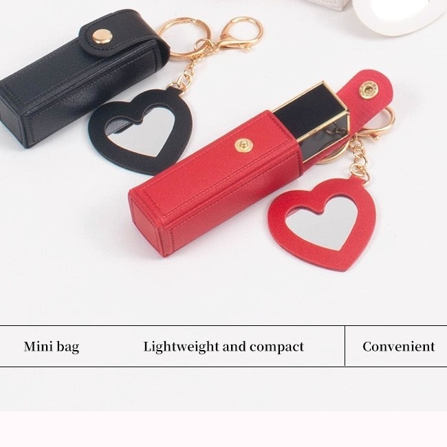 Handheld wristband coin lipstick pouch, 5 new flower keychain, earphone storage, small and compact cowhide leather