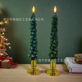 LED圣诞仿真蜡烛灯子弹头石蜡圣诞树装饰氛围造型灯工厂批发