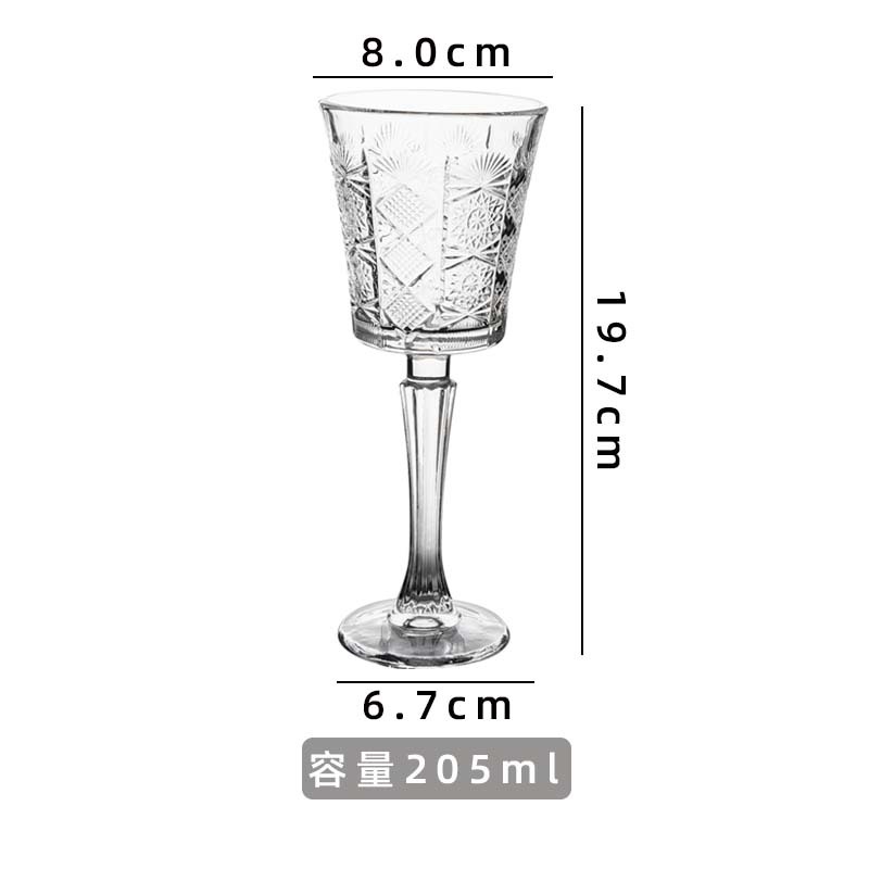 Vintage tazas de vino a rayas verticales tazas de vidrio de pie alto tazas de champán caseras europeas de alto valor de vino tazas de vino de fruta