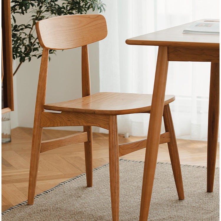 Nordic Japanese Style Solid Wood Dining Chair Modern Simple Home Backrest Study Chair Cherry Wood Office Chair