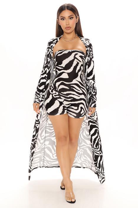 new plus size zebra print casual two-piece set NSYMA55285