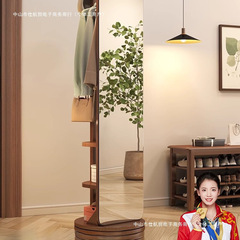 全身鏡、フロアミラー、自宅寝室用回転式可動試着鏡、洋服掛け一体型ミラー、全身鏡