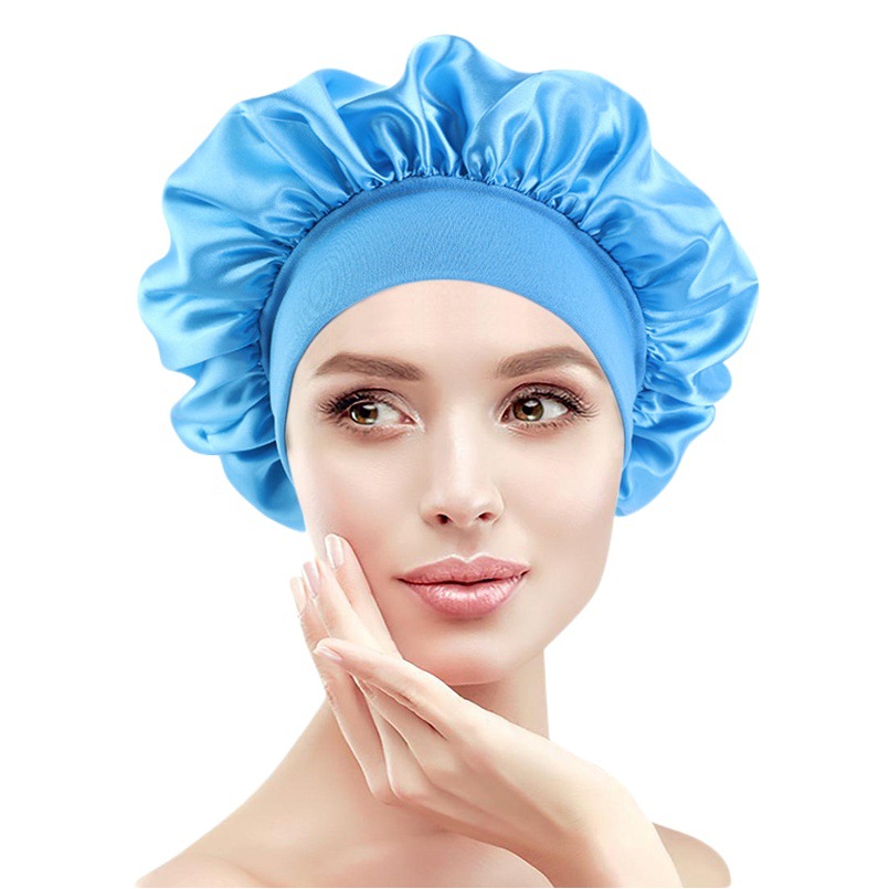 Cross-border Hat Wide-brimmed Sade Nightcap Hair Care Hat Beauty Makeup Hat Printed LOGO TJM-301