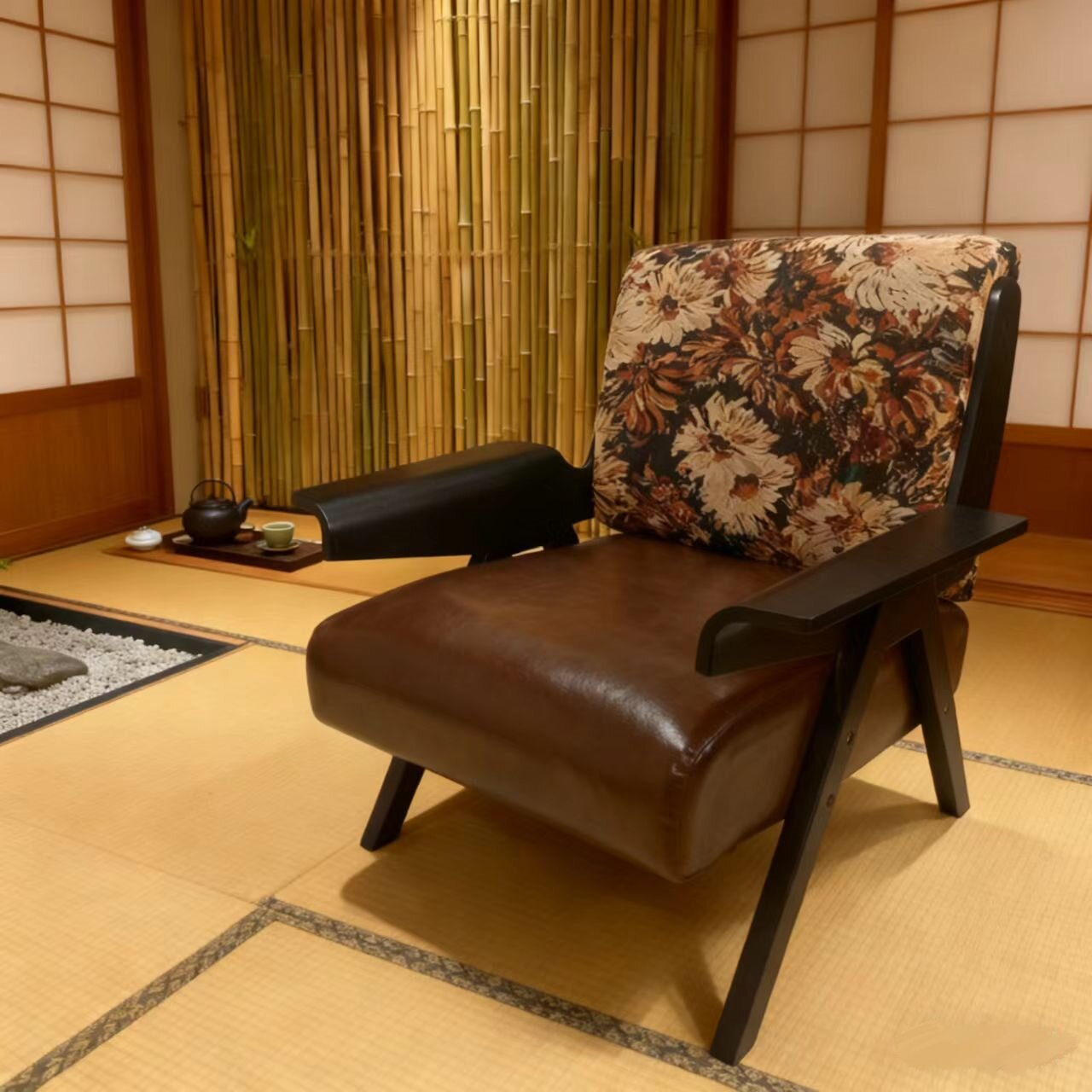 Single Sofa Chair, Antique Style, Lazy Living Room, Balcony Leisure Chair, Solid Wood Single Chair, Balcony Internet Celebrity Bird Chair