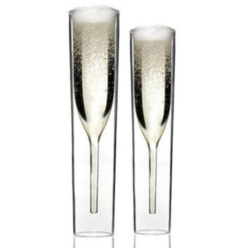 Jin Baijia creativo de doble capa taza de cerveza de vidrio creativo Flip invertido tulipán taza whisky taza de jugo