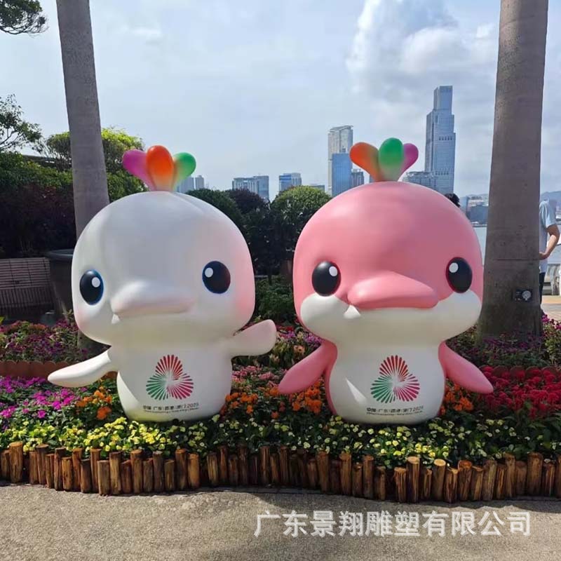大型卡通玻璃钢雕塑网红公仔户外商场商业街ip形象吉祥物美陈摆件