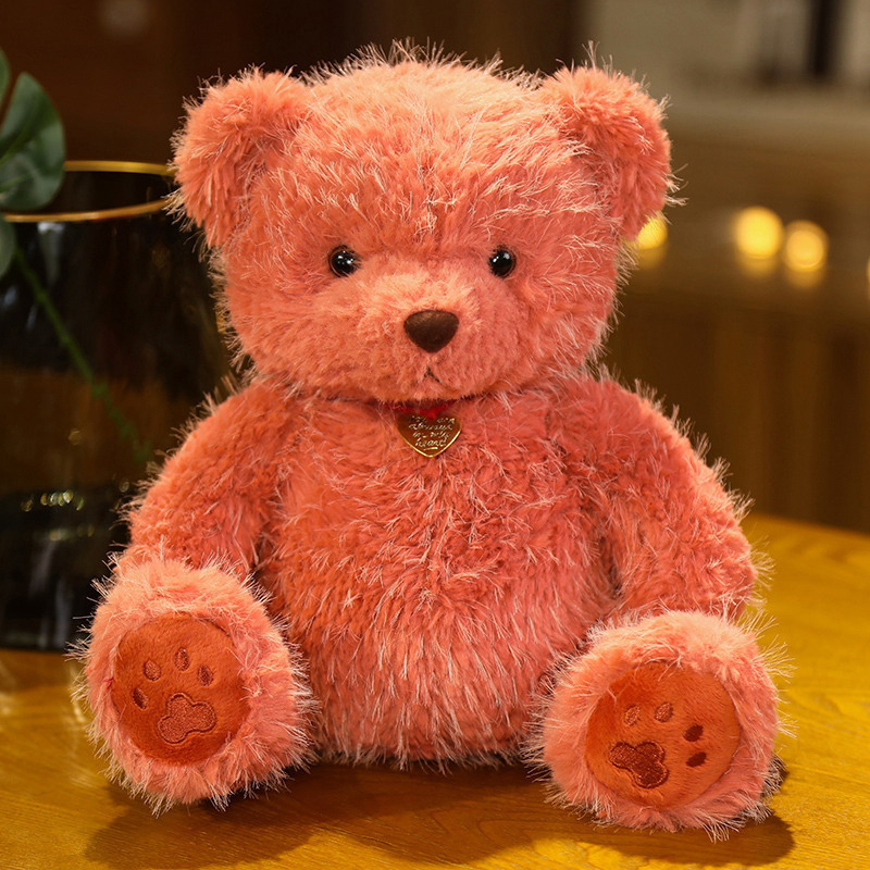 Multicolor Teddy Bear muñeca peluche perla visón peludo sentado muñeca oso marrón muñeca agarrar tela muñeca transfronteriza