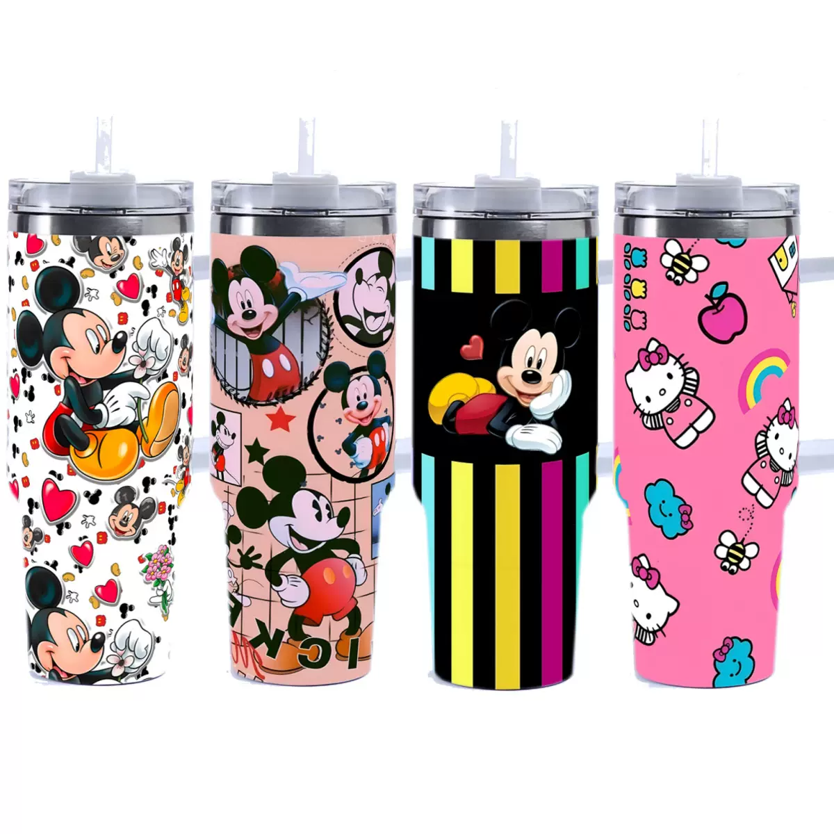 跨境汽车杯40ozKT猫凯蒂猫卡通不锈钢冰霸杯户外车载便携保温杯