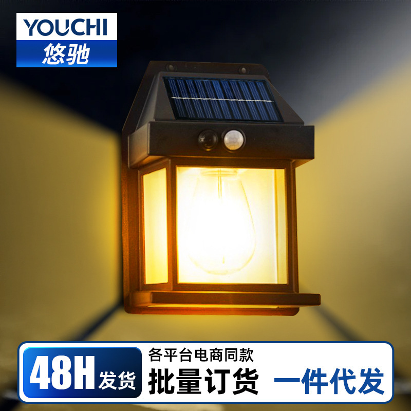 Solar Outdoor Garden Light, Household Lighting, Garden Rainproof, Human Body Sensing Atmosphere Night Light, Led Wall Light