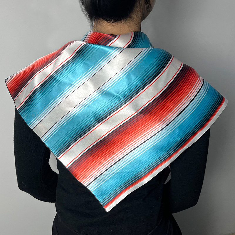 Women's Fashion Stripe Satin Printing Silk Scarves display picture 3