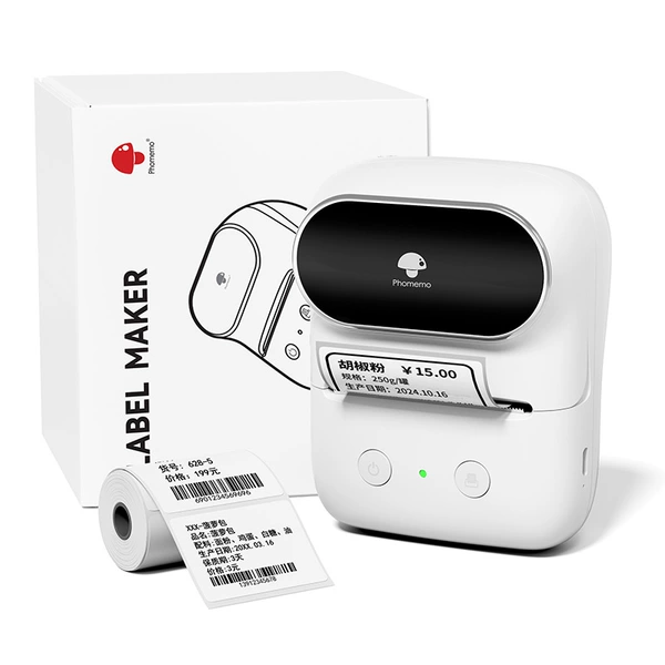 Two-inch [M108 English version] White + 1 roll of printing paper