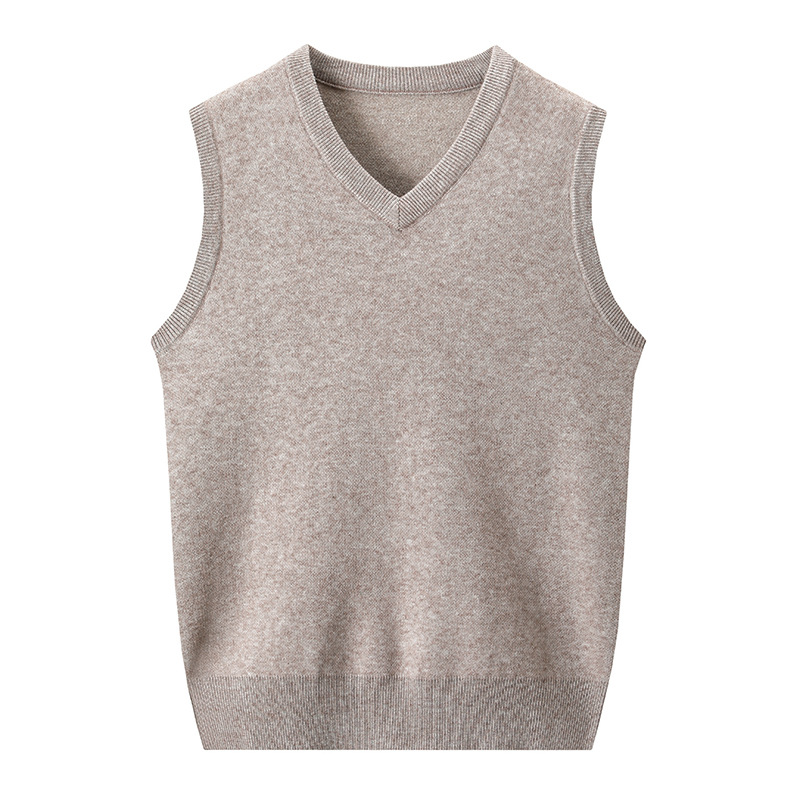 1 pieza de otoño e invierno chaleco de los hombres de color sólido con cuello en V de punto sin mangas suéter papá desgaste cálido chaleco engrosado chaleco image 4