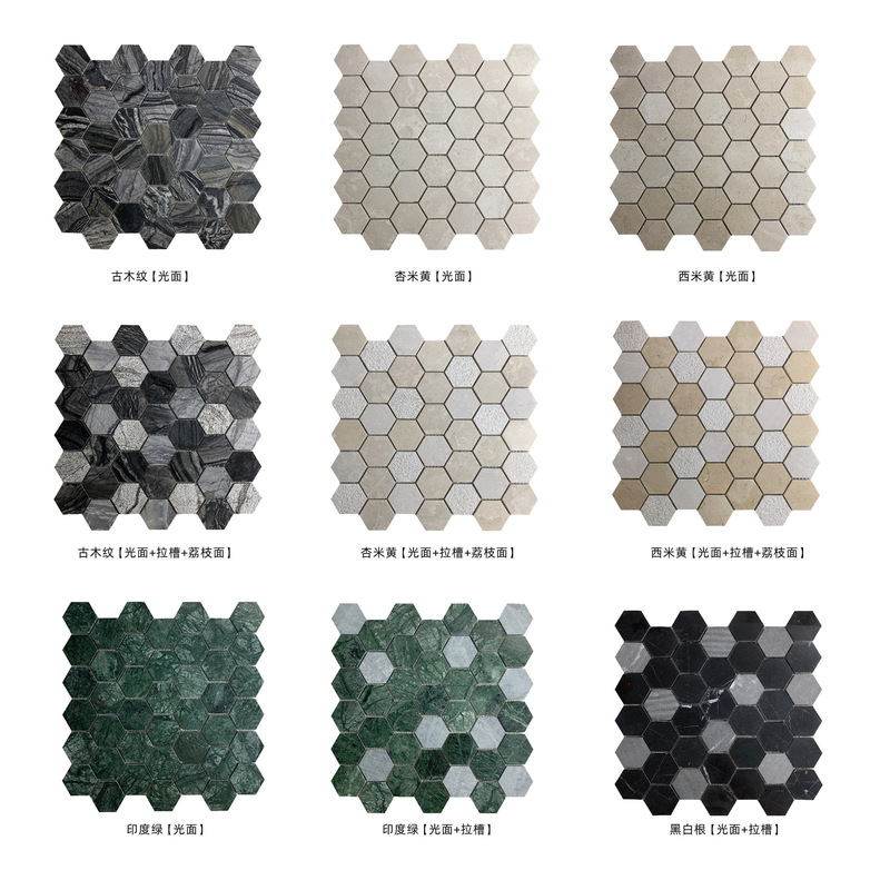 Marble Mosaic Stone Hexagon Bathroom Restaurant Toilet Kitchen Floor Wall Tile
