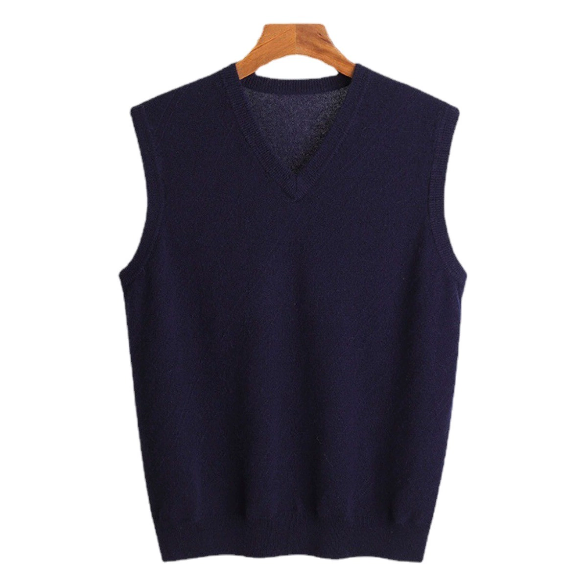 厂家直销产地货源纯山羊线马甲秋冬纯色无袖毛衣男士背心坎肩批发